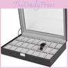 Watch 24 Black Storage Box Case Bracelet Bangle Jewelry Display Collection Tray