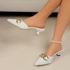 Large size bag head half slippers women's new models today stiletto high heels fashion metal cool women's shoes