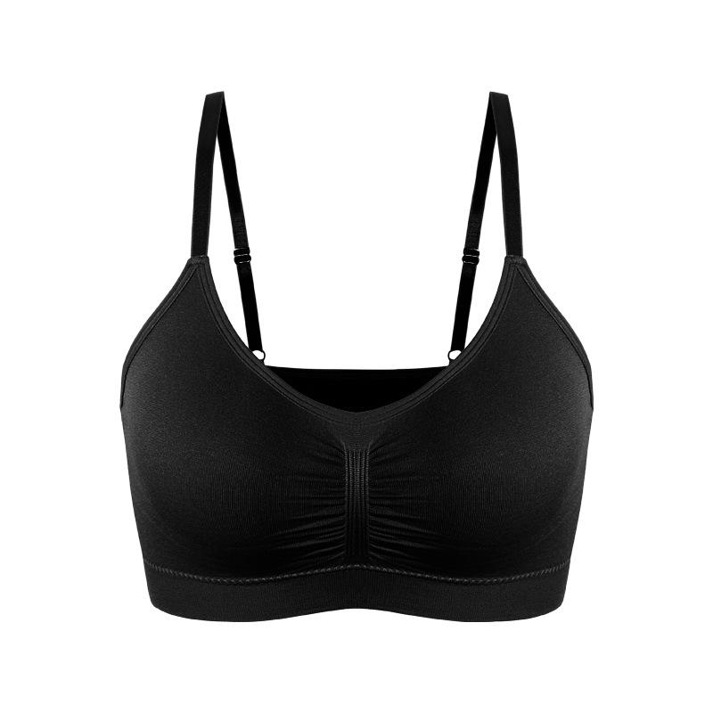 Women Seamless Plus Size Wireless Yoga Sports Bra Breathable Fitness Cami Bra S