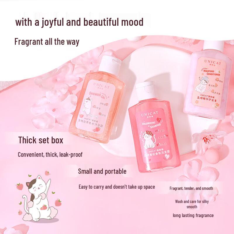 UNI CAT Peach White Tea Hair & Body Travel Set