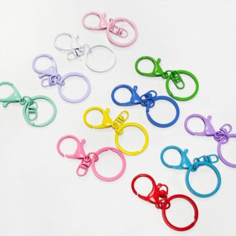 Colored Lobster Hook Keychain Making Supplies Including O-ring