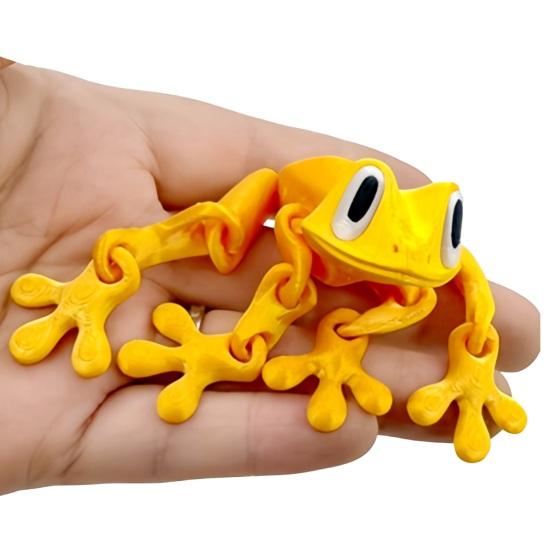 3D-gedruckter Frosch-Kühlschrankmagnet, bewegliche Gelenke, Frosch-Fidget-Spielzeug, artikuliertes Tiermodell, Figur, Kühlschrank-Magnet-Frosch-Dekoration
