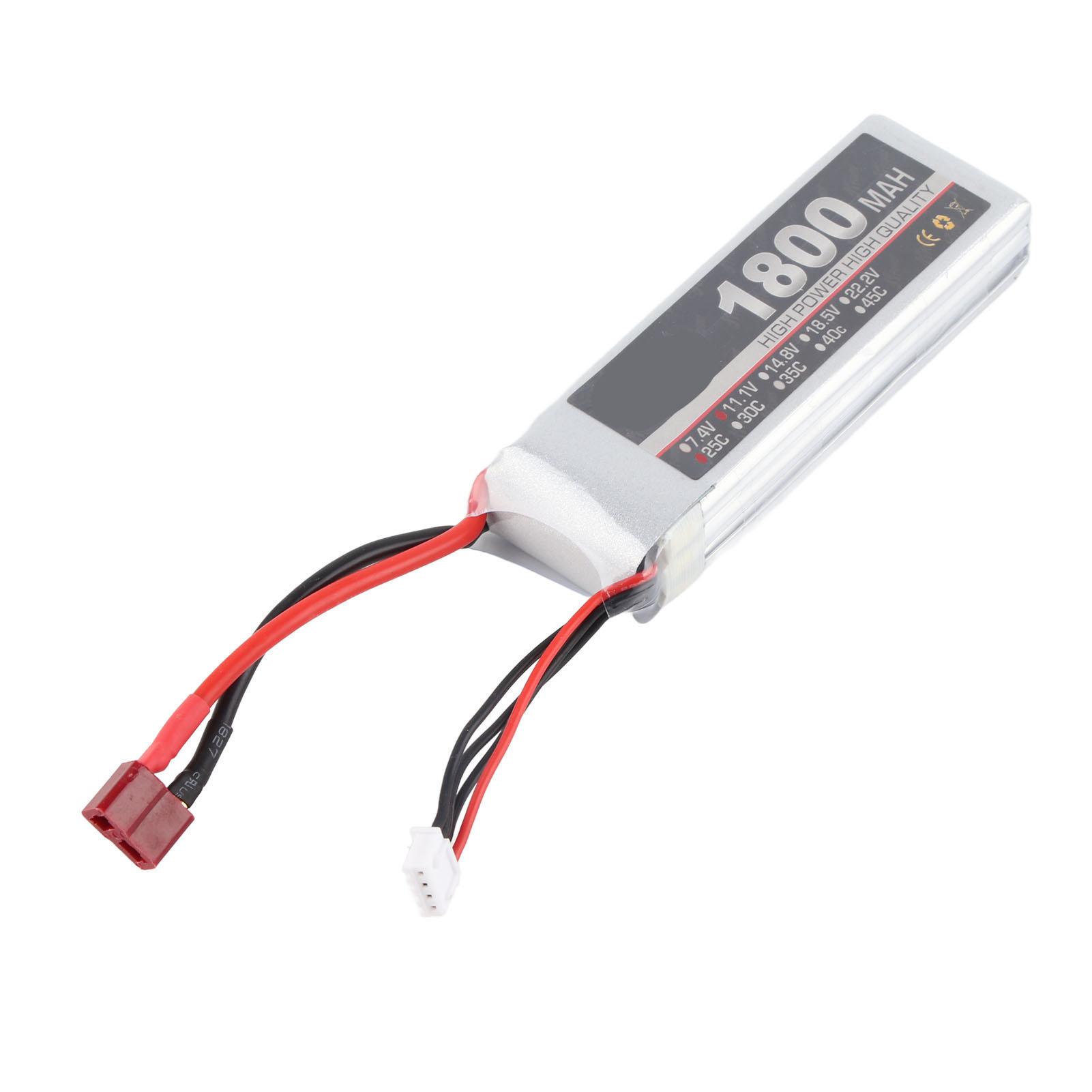 

Акумулятор LiPo 11.1V 3S 1800mAh 25C Акумулятор LiPo, що перезаряджається, для радіокерованої машини, літака, літального апарату