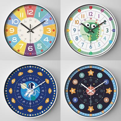 Early Education Wall Clock Clock Cartoon Silent Clock Children's Time Management Quartz Clock Home Wall Hanging 35CM