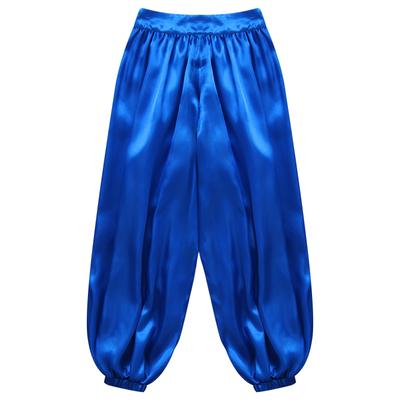 Girls Boys Celebration of Spirit Palazzo Pants Praise Dancewear Belly Dance Satin Harem Trousers for Carnival Festival