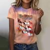 New Vintage Women Summer Cartoon Horse Print T-Shirt Oversized Women's Trending Clothing Fashion Short Sleeve Shirt Crew Top