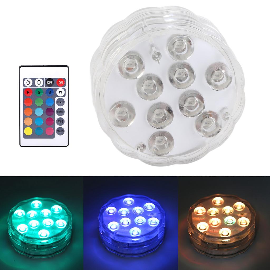 10LED Chip Knob Remote Control Diving Light Water Resistant Aquarium Light Lighting Supplies