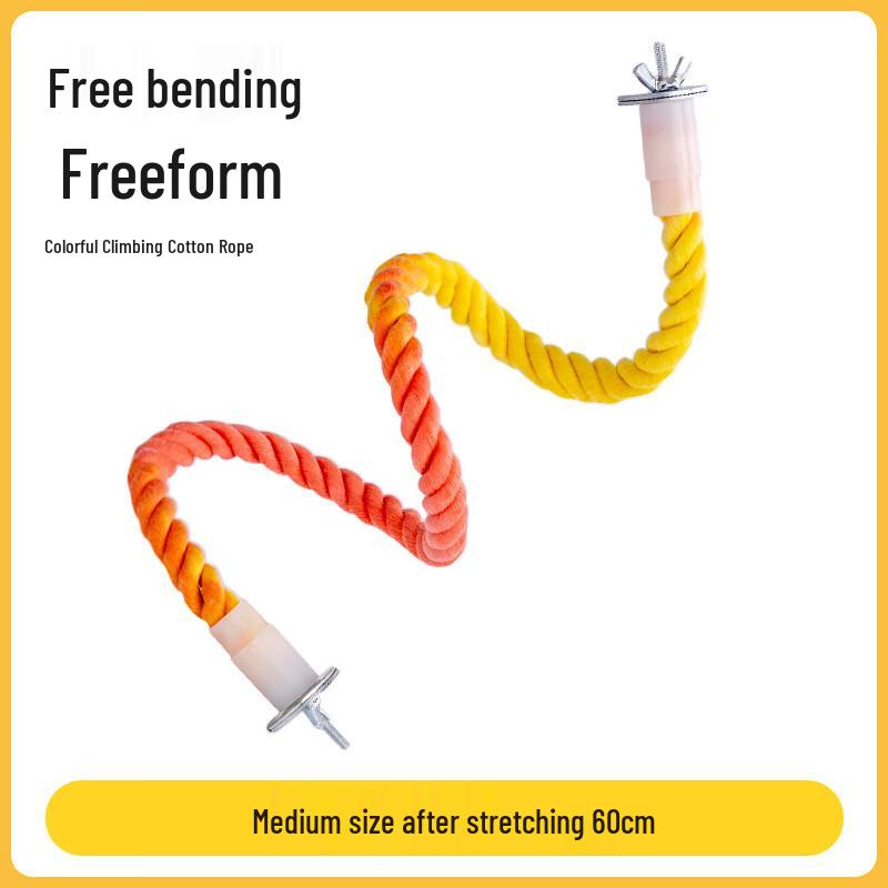 Rotating Parrot Cotton Rope Climbing Perch