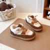 Winter 2025 Children's Cute Double-Layer Fleece-Lined Cotton Shoes for Boys and Girls