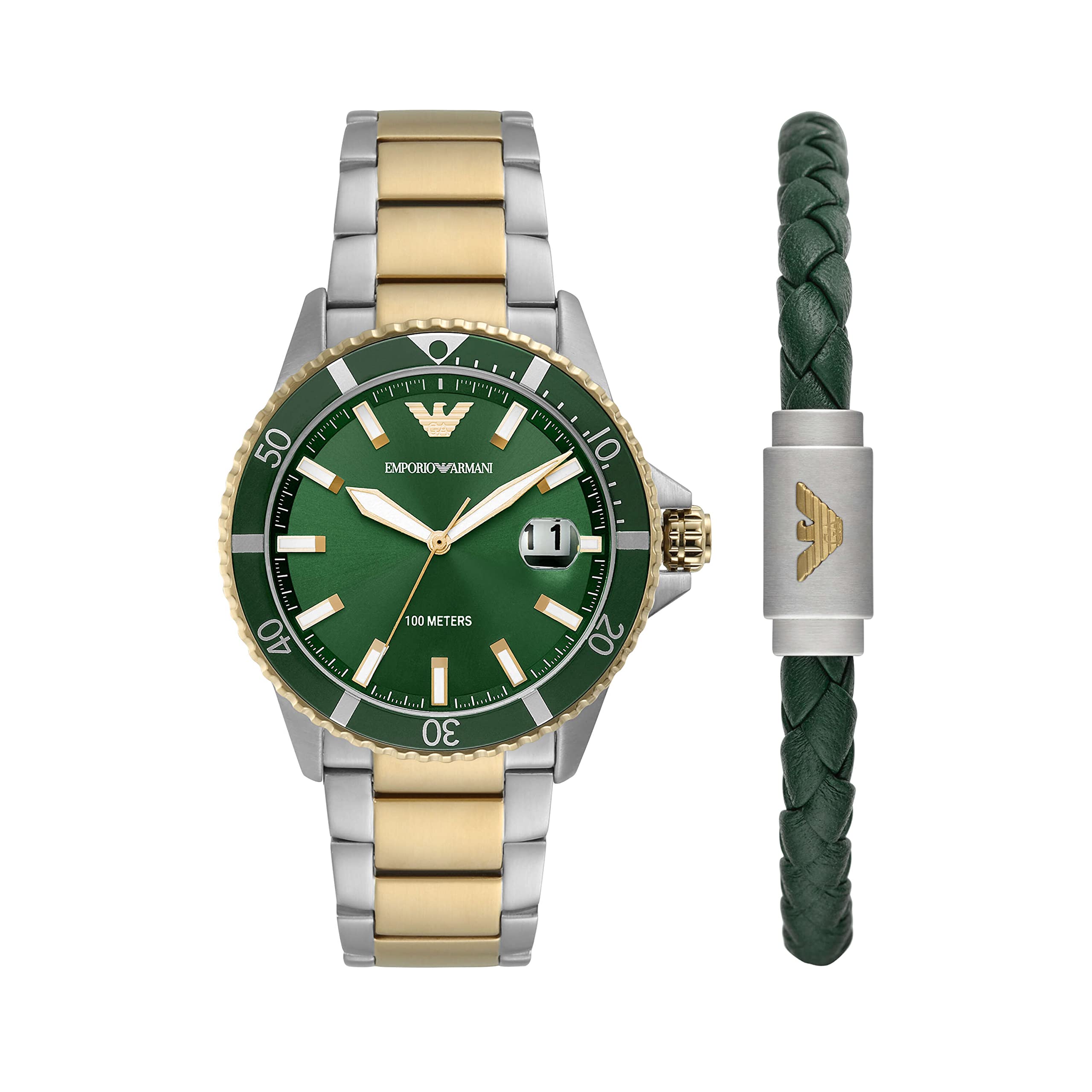 

Часы WORLD EXPLORER AR80063SET Серебряный Золотой [Emporio Armani] Мужские и