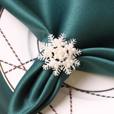 10pcs/lot Christmas Snowflake Napkin Ring Metal Napkin Ring Hotel Holiday Napkin Buckle Tableware Decorations