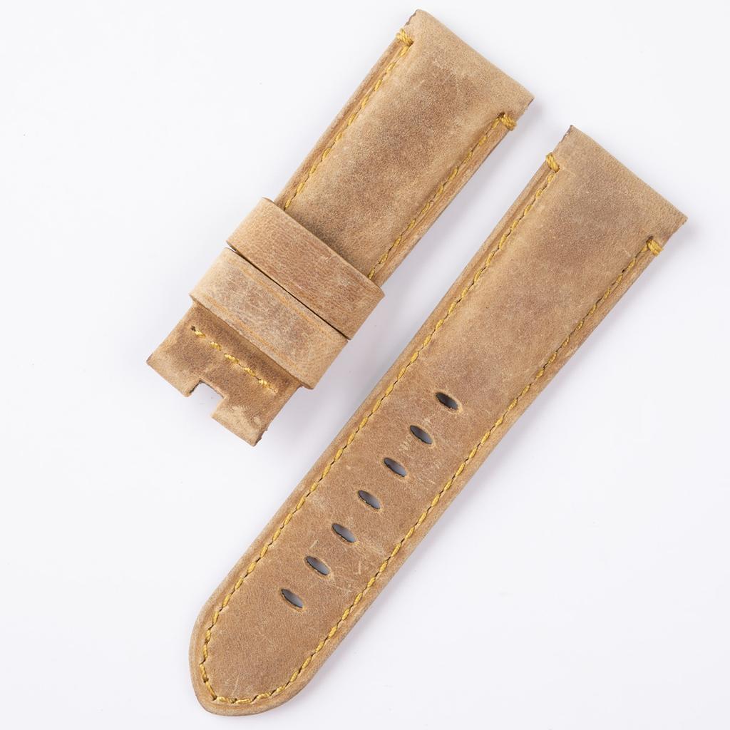 Soft 24mm Italy First Layer Genuine Leather Watchband For Panerai Strap For PAM441/111 With Butterfly Buckle Bracelet Parts