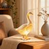 Eco-friendly Resin Decoration Creative Goose Night Light Cute Duck Table Lamp with Warm LED Glow Funny Animal Shape Decor Figurine for Bedroom
