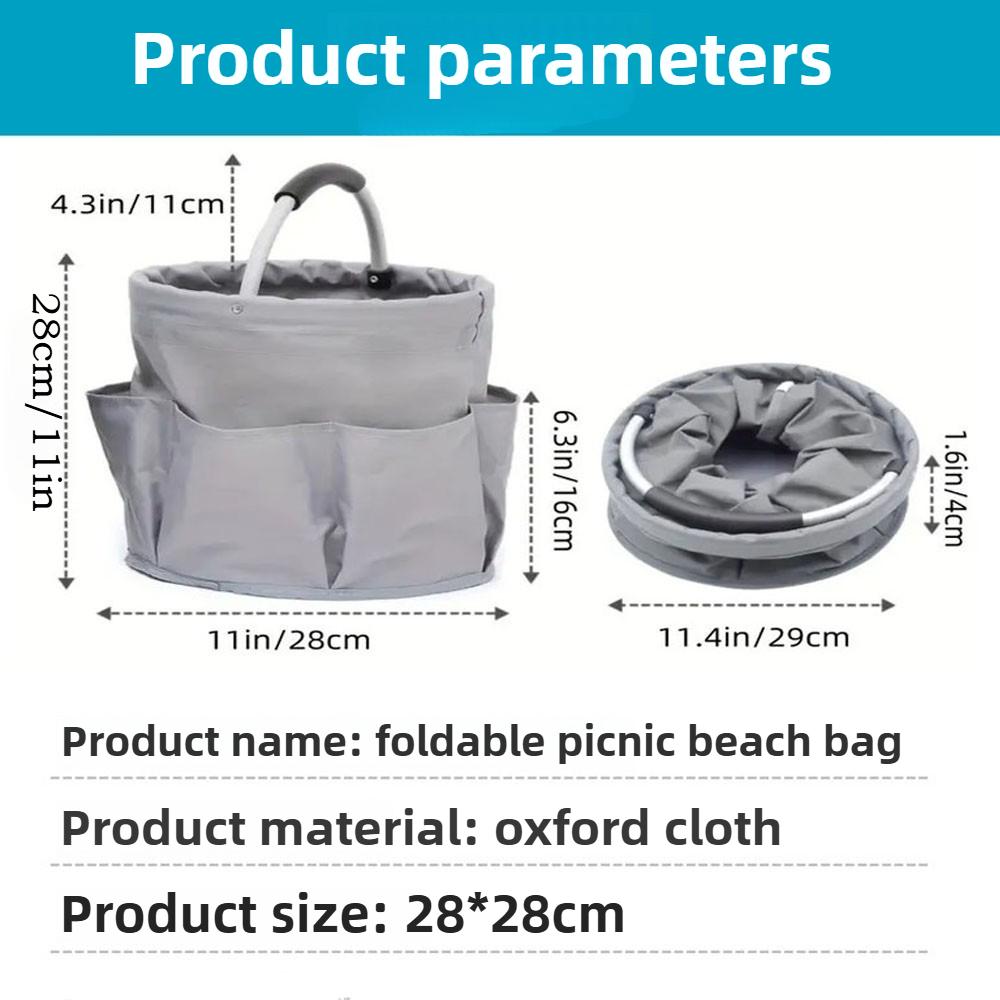 Outdoor Camping Picnic Basket, Beach Basket, Portable Foldable Gardening Tool Kit, Storage Bathroom Toiletries Bag, Bath Basket,