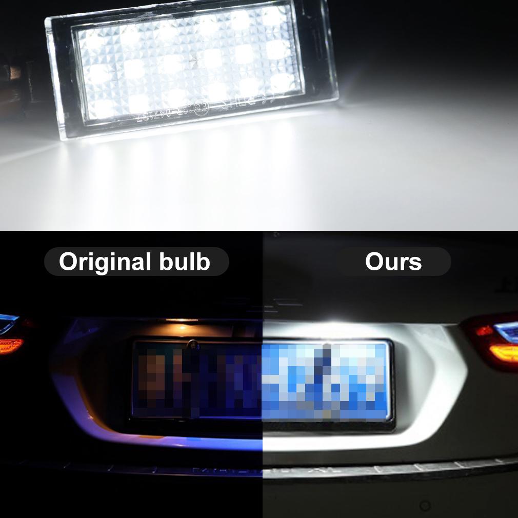 2 Stück Auto LED Kennzeichenleuchten Canbus Für Renault Clio Laguna Megane Twingo Master Vel Satis Espace Nummer Rücklichtlampe 6500K Weiß