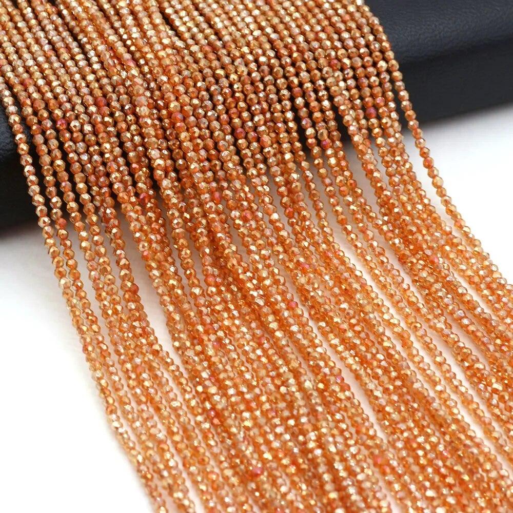 2 mm/3 mm, 2 Stück/Set, Naturstein-Spinell, bunte kleine Perlen, facettierte Glasperlen zur Schmuckherstellung, DIY-Halsketten- und Armbandzubehör