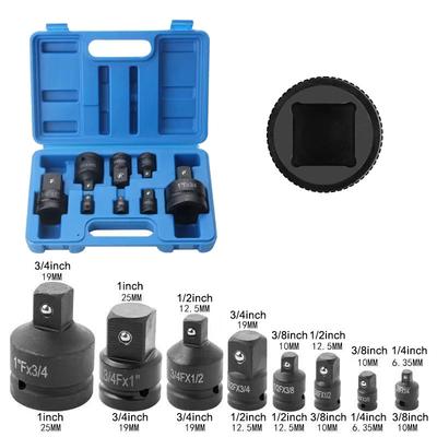 8 Piece Impact Socket Adapter and Reducer Set Drive Socket Adapter Set with Durable Case for Impact Driver Conversions