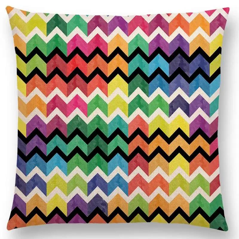 Kolorowe Kwiaty Liście Kropki Poszewka na Poduszkę na Sofę Gwiazdy Fale Wzór Geometryczny Pastelowe Trójkąty Diament Tęcza Poszewka na Poduszkę
