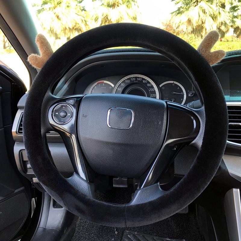 Steering Plush Car Wheel Cover Cartoon Print Four Seasons Installation Easy