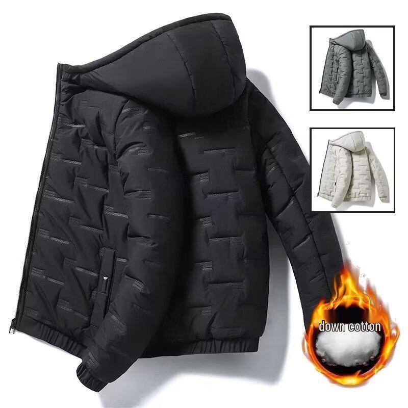Men's Plus Size Hooded Cotton Jacket - Lightweight, Loose, and Warm for Autumn/Winter