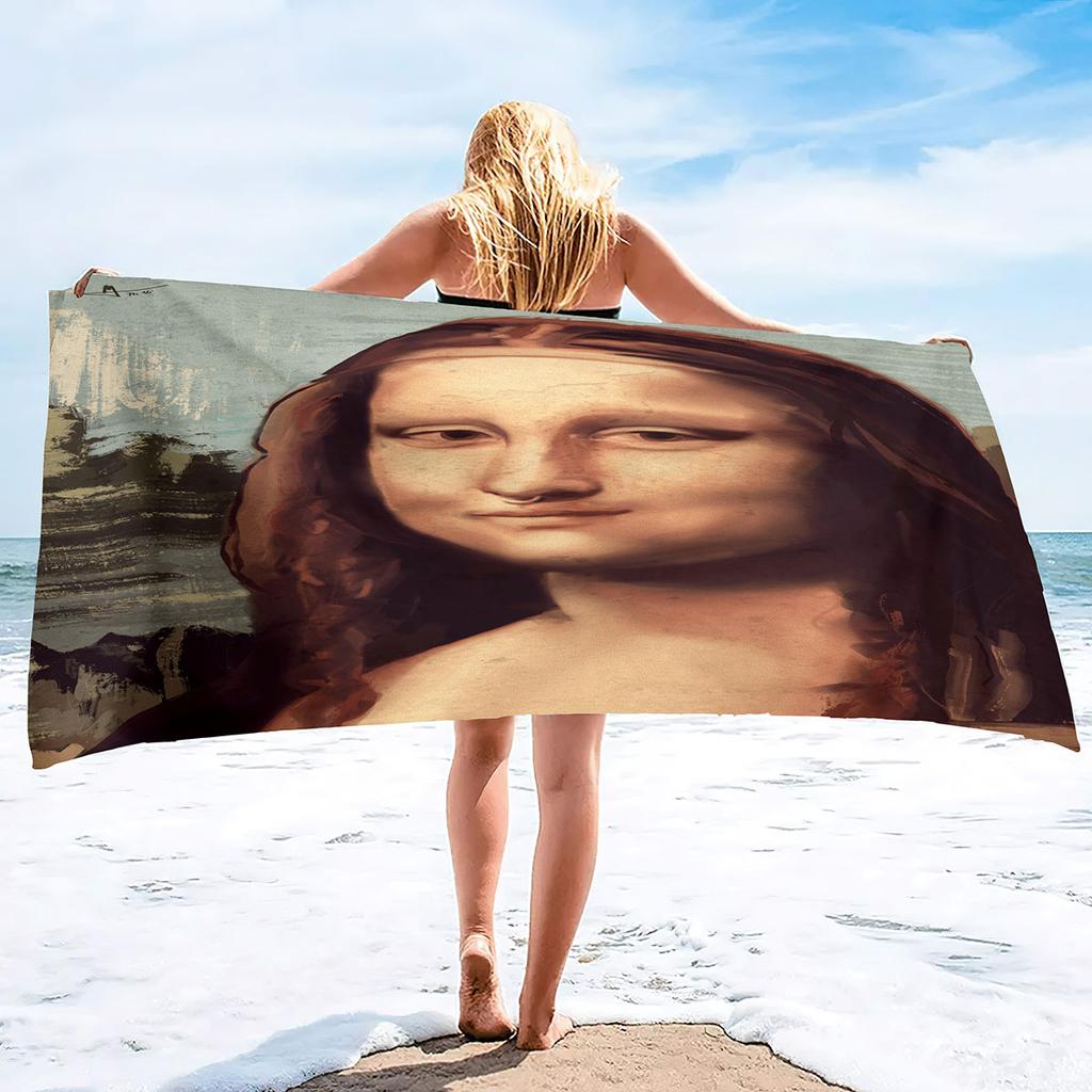 Mona Lisa Serie Meeresurlaub Strandtuch Schwimmbad Badetuch Mikrofaser Sporttuch