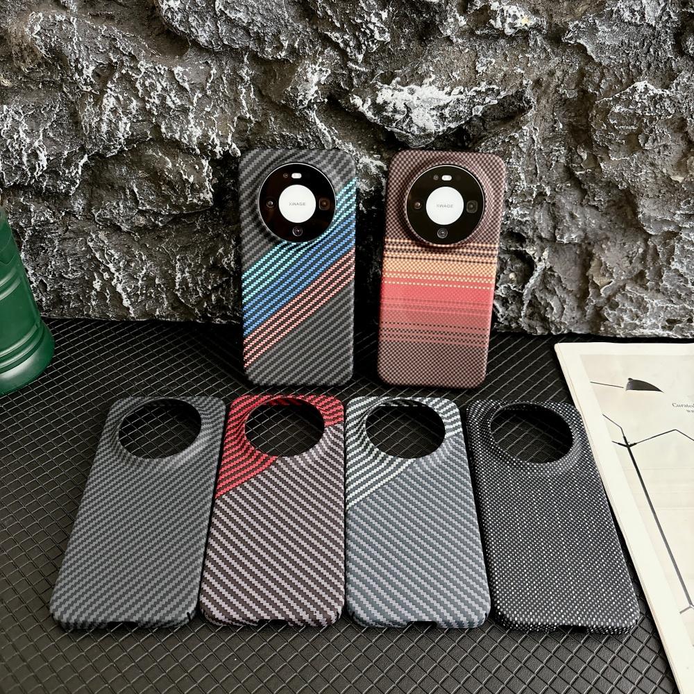 For Magsafe Carbon Fiber Kevlar PC Magnetic Phone Case For HuaWei Mate 80 Pura 80 70 Pro Max Ultra Wireless Charge Cover