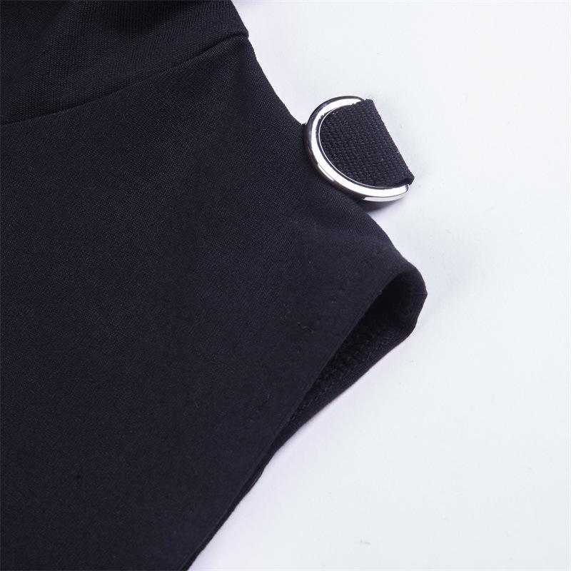 GMXIA Dark Wind Sommer Mode Top O-Ausschnitt Langarm Crop Mesh kurze Hoodie Frau