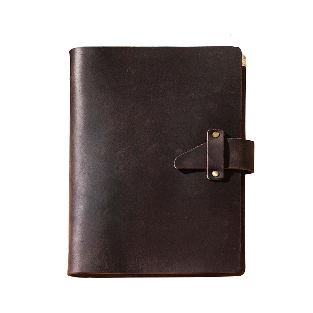 A5 Genuine Leather Retro Loose-Leaf Notebook with Crazy Horse Leather – Office Business Journal Diary