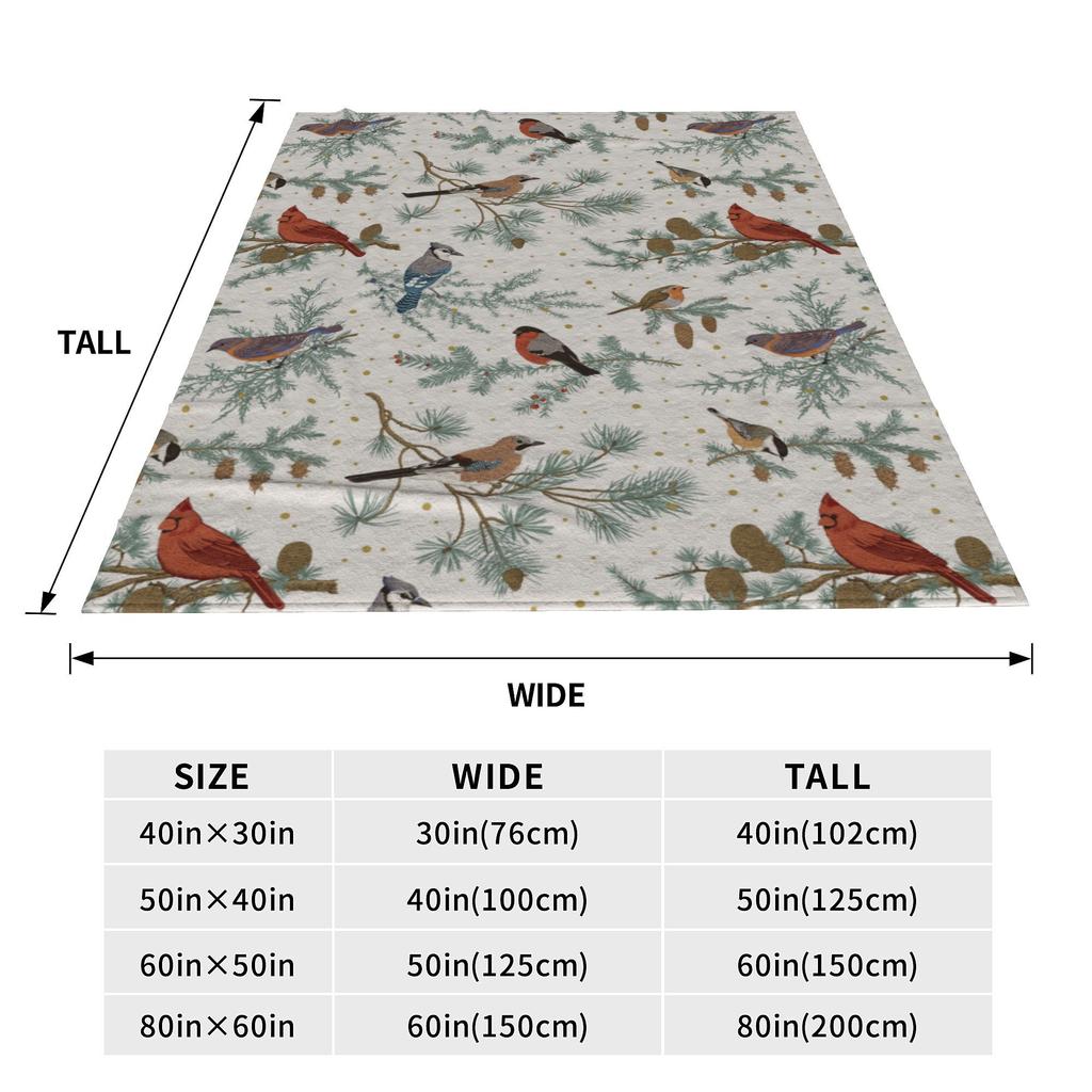 Pătură Vintage cu Păsări Cardinal Roșu Cadou Pentru Bărbați Femei Super Moale Confortabilă Tit Mierlă Albastră Mierlă Roșie Pături Aruncate