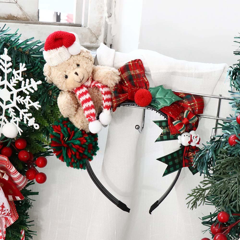 Christmas Headband Christmas Bear Children Bow Hair Band Headwear Merry Christmas Hat New Year Gift Festival Decoration
