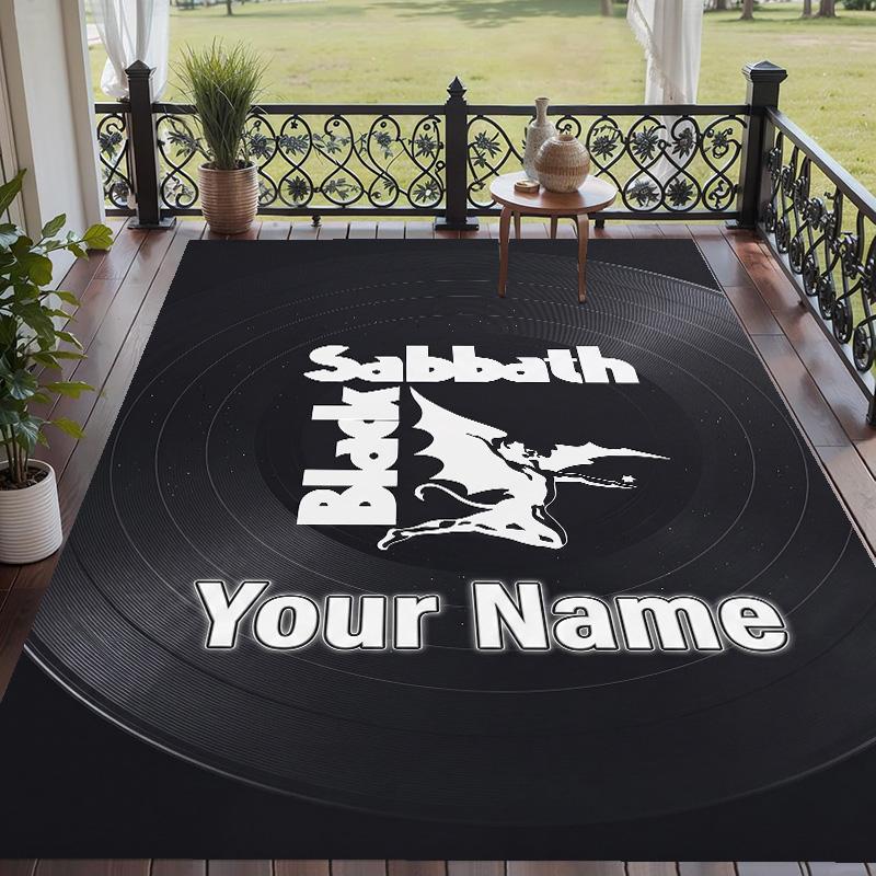 Custom Text Printed Rug Led Zeppelin Non Slip Floor Carpet For Home Room Decor