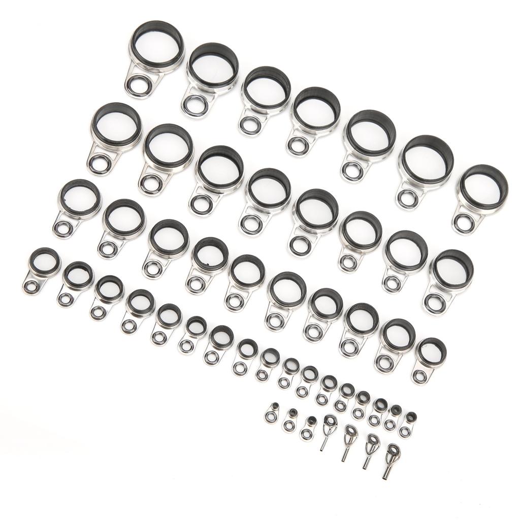 49 In 1 Set Universal Rock Casting Tackle Fishing Rod Guides Line Rings Top Tips