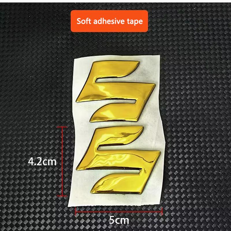 2pcs For Suzuki Stickers GSXR1000 GSR600 GSXS1000 Accessories 3D Tank Decal Logo Emblem Gold Silver Black Red Motorcycle Sticker
