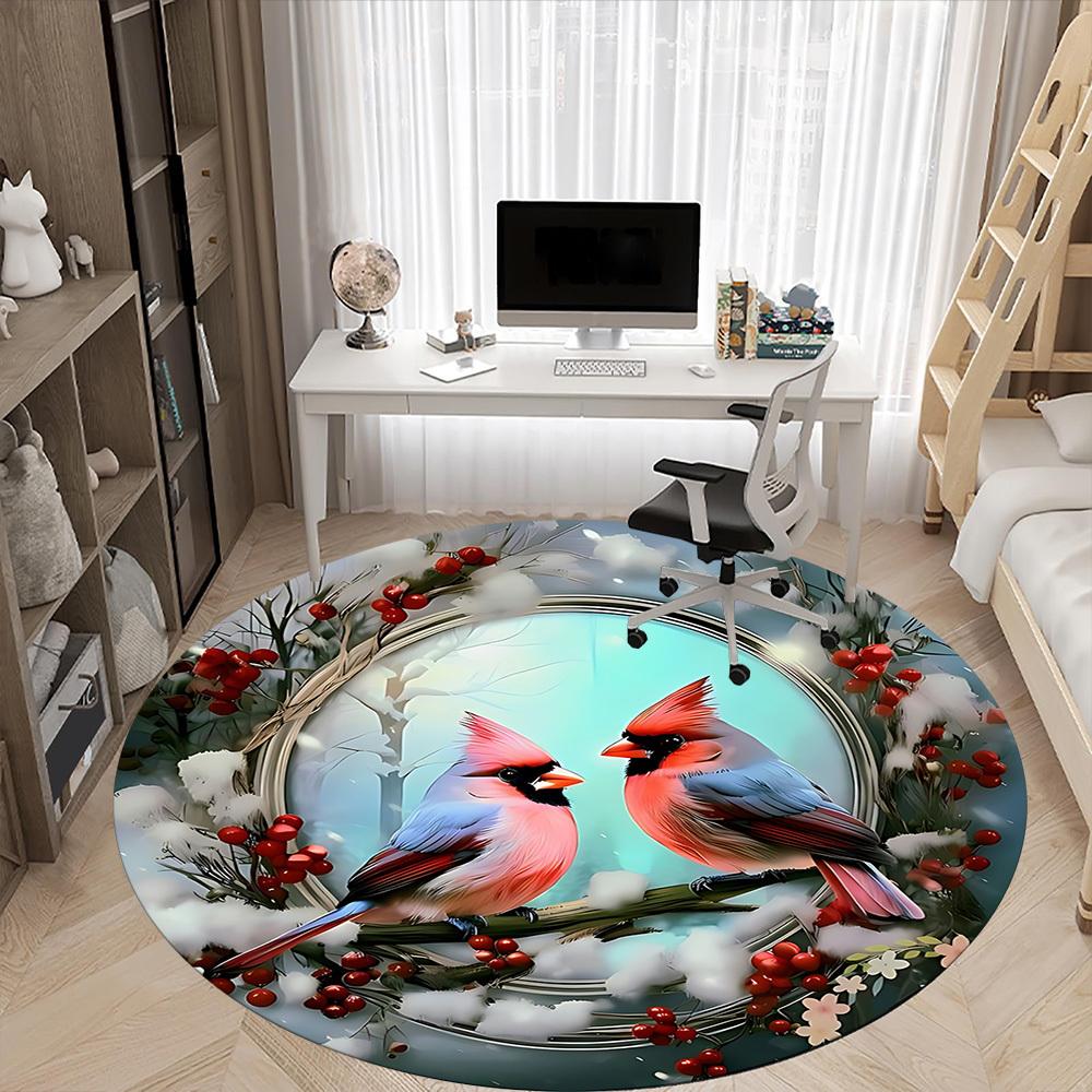 1pc Cardinals Winter Carpet for Office, Non-slip, Soft and Durable Office Rug, Perfect for Office Yy260128029
