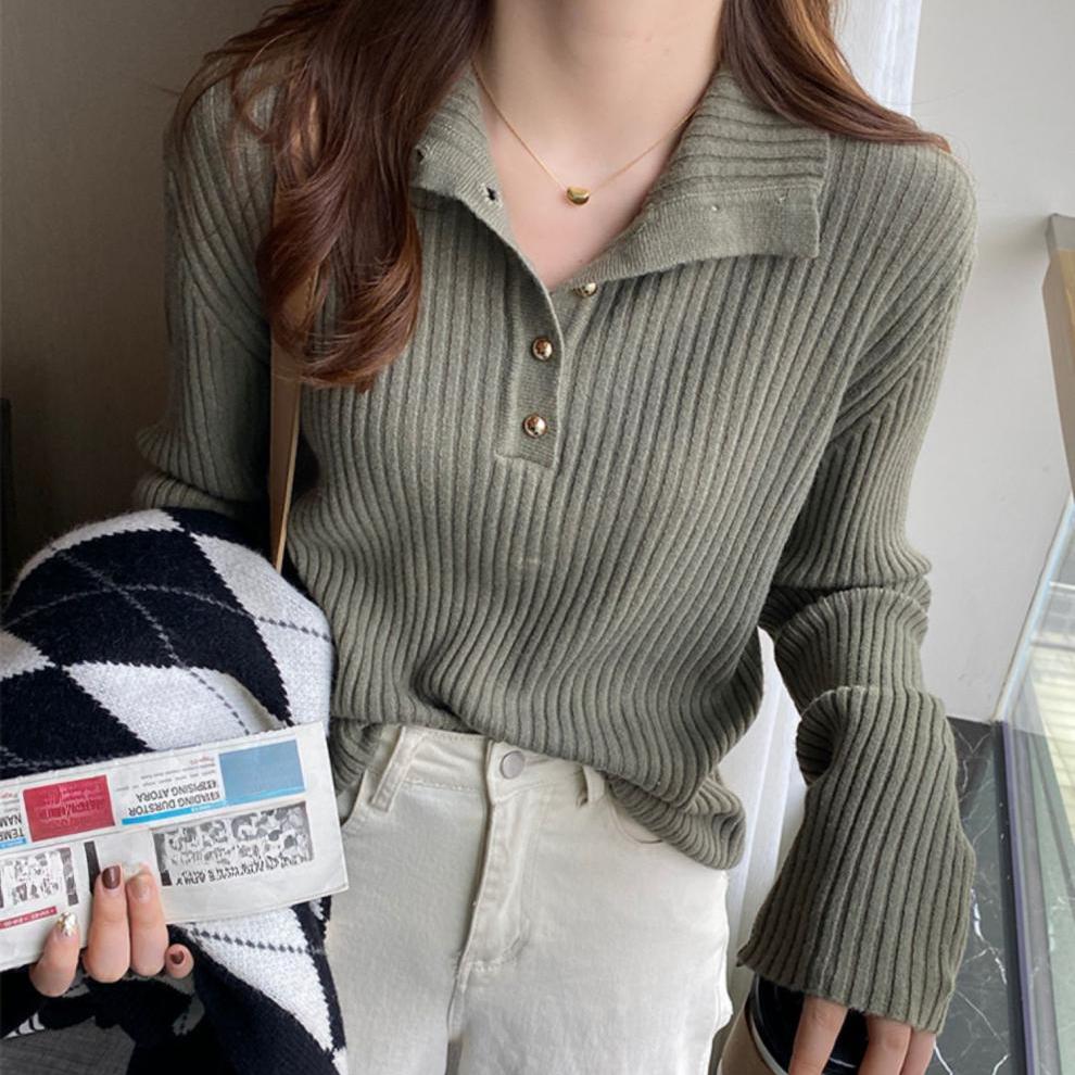 Good Fabric Semi High Neck Sweater for Women's Autumn Winter Base Knit Sweater Loose Top for Outwear