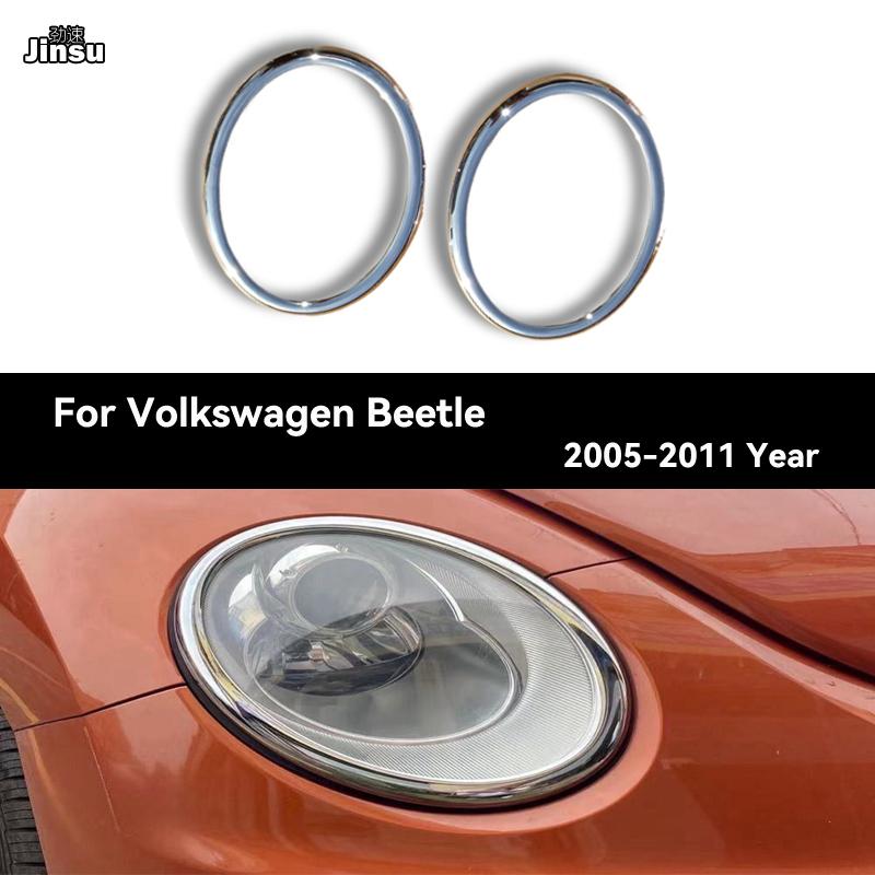 Car Headlights Lamp Cover Lens Shell Ring Trim Sticker Rear Light Plating Decorative PartsFor Volkswagen 2005 - 2011 Beetle