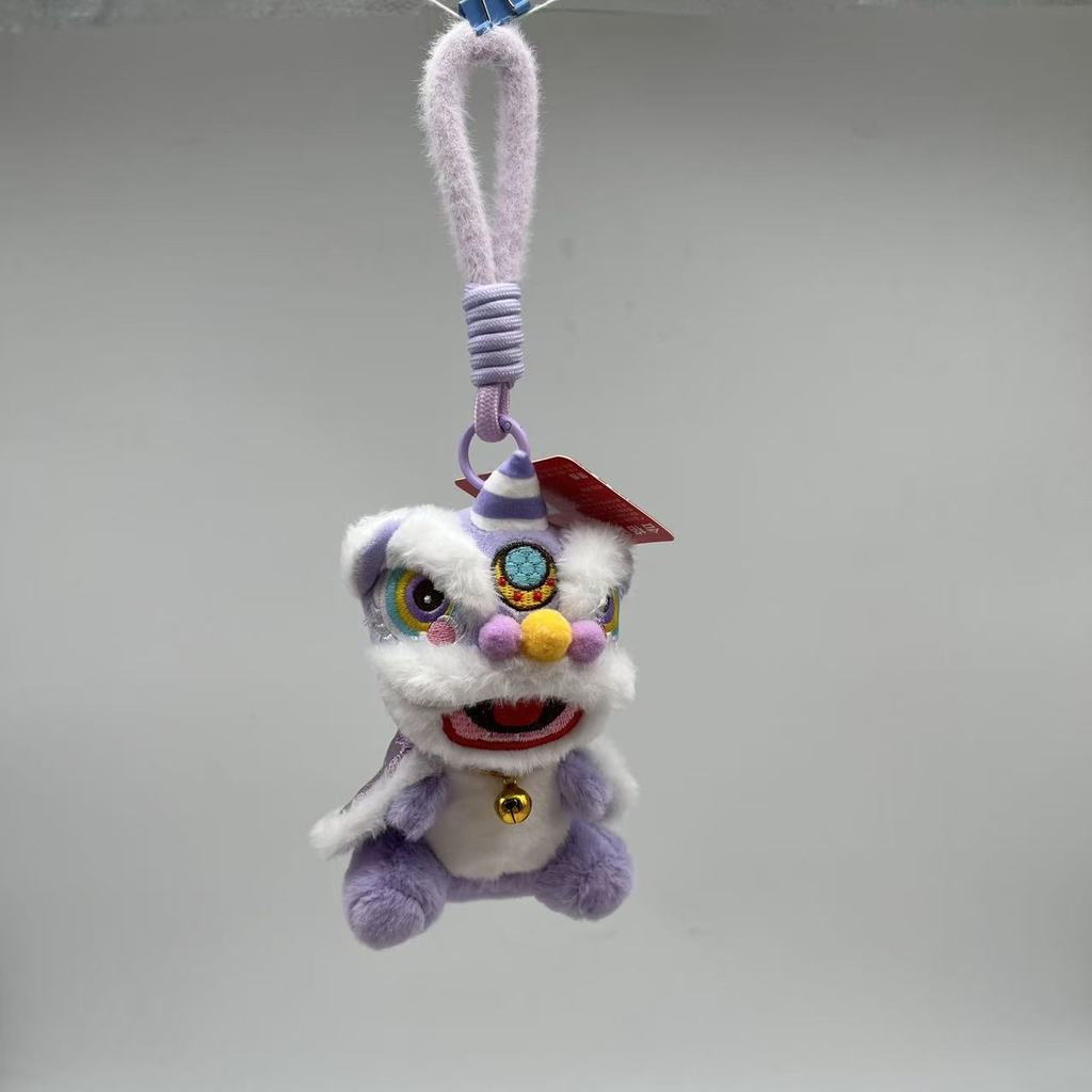 New Year Plush Lion Figurine With Embroidered Features For Chinese Festival Decor