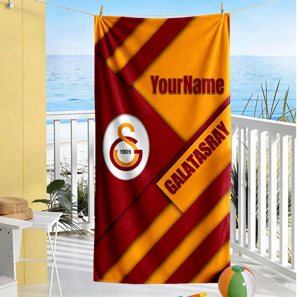 Galatasaray Customized Name Beach Towel Quick-Dry Soft Microfiber Suitable for Sports Travel Swimming Yoga Bathroom Beach And Pool