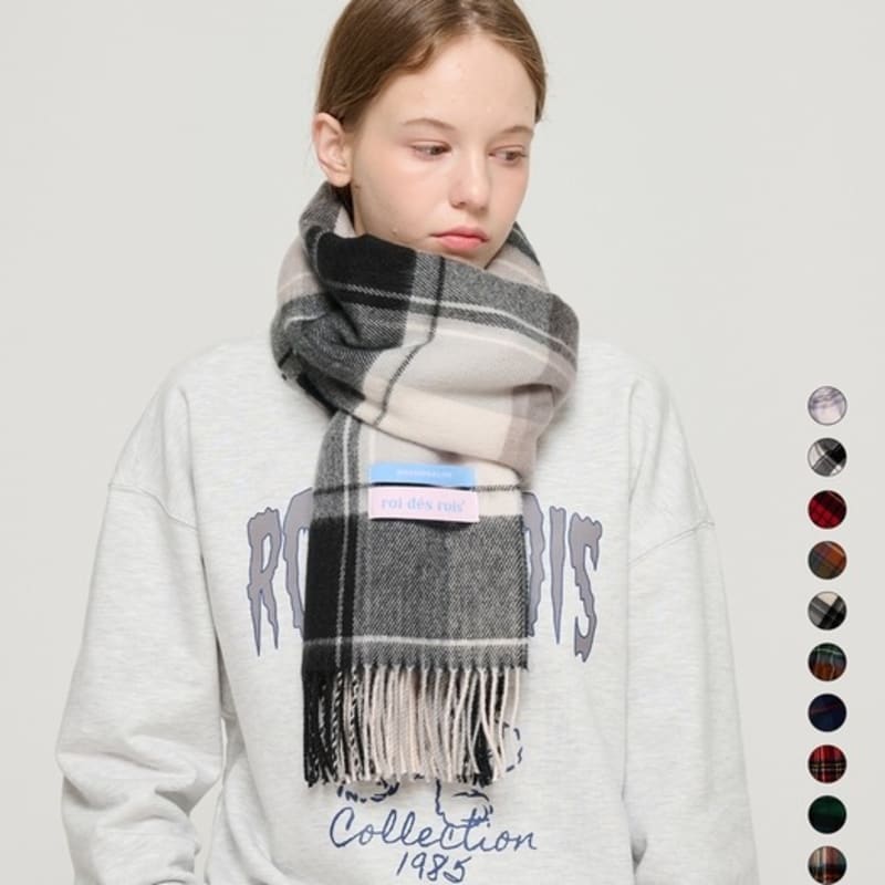 

ROIDESROIS [1+1] Holiday Edition Check Muffler (11 Colors) Cherry Jubilee Cherry Butter