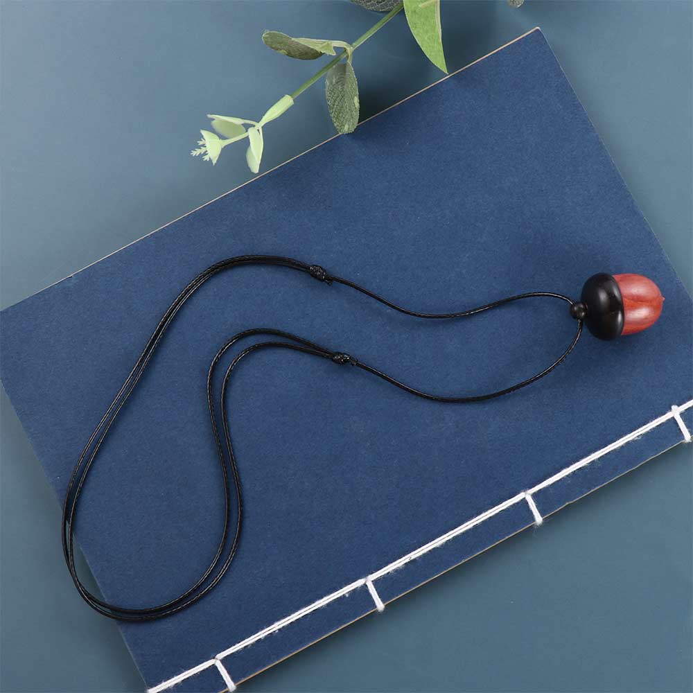 Women Necklace Ethnic Style Braided Rope Gawu Box Long Necklace Female Necklace Ebony Necklace