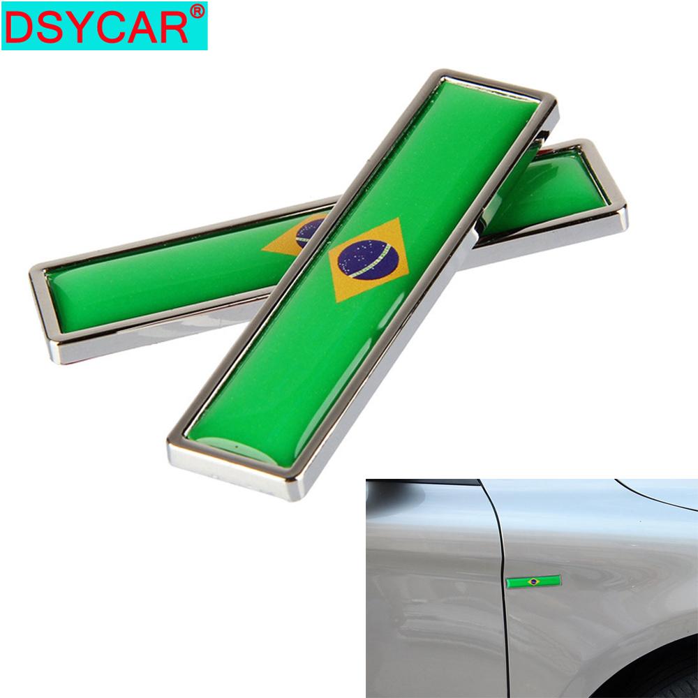 3D Car Metal Sticker Aluminum Brazil National Flag Car Body Trunk Logo Auto Motorcycle Personality Decoration Sticker New