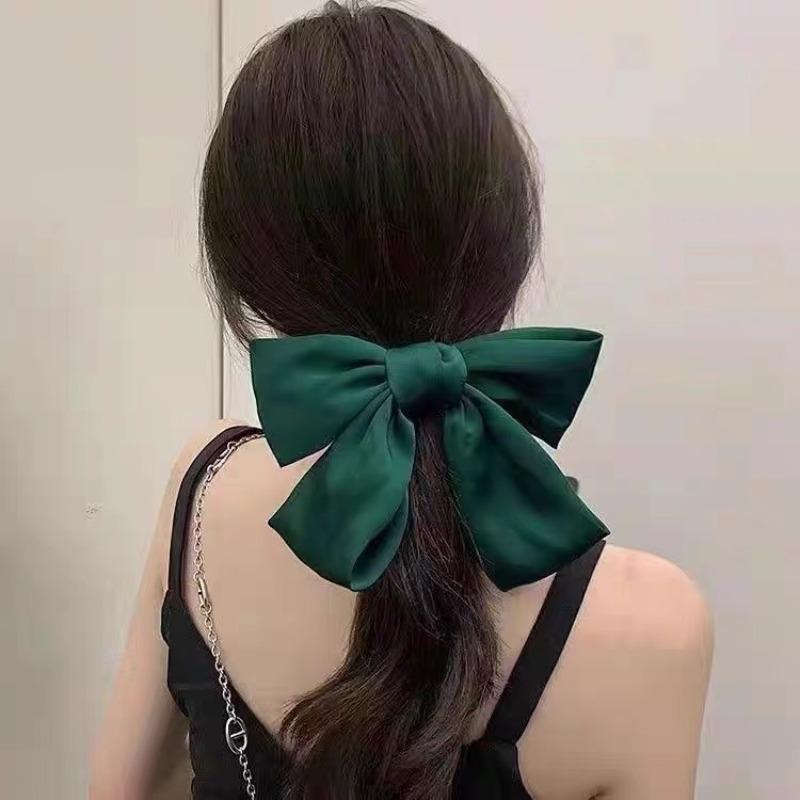 Fashion Large Ribbon Bow Hair Clips For Women Trendy Satin Bowknot Hairpins Cute Ponytail Barrettes Ladies Hair Accessories Gift