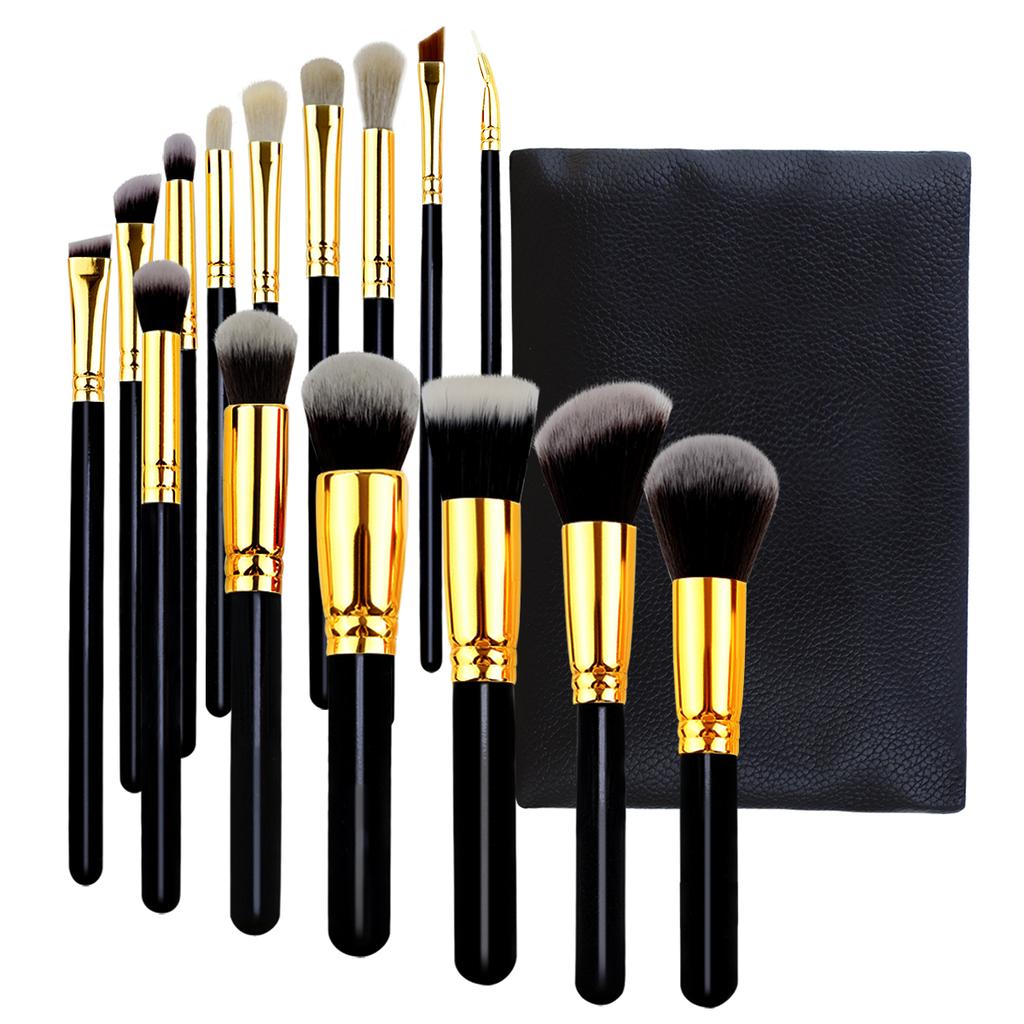 HMU Blind Drop Shipping Soft 12pcs Pink Wood Handle Good Quality Custom Logo Makeup Brushes Set
