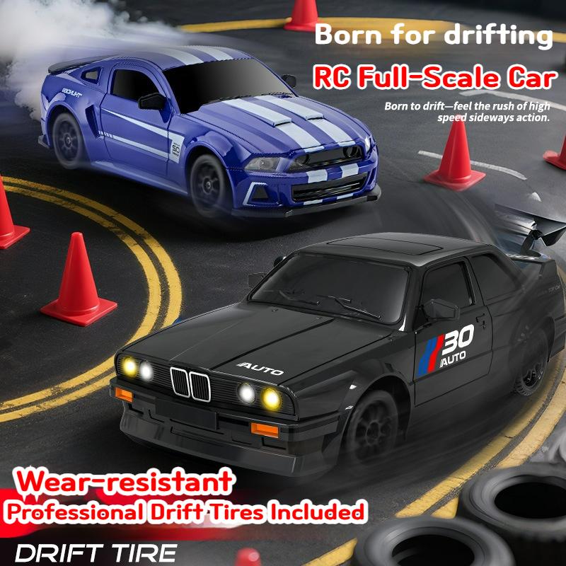 1:24 Scale Model Cars - Four-wheel drive RC high-speed vehicle, 2.4G remote control racing car, retro BMW E30 model toy car
