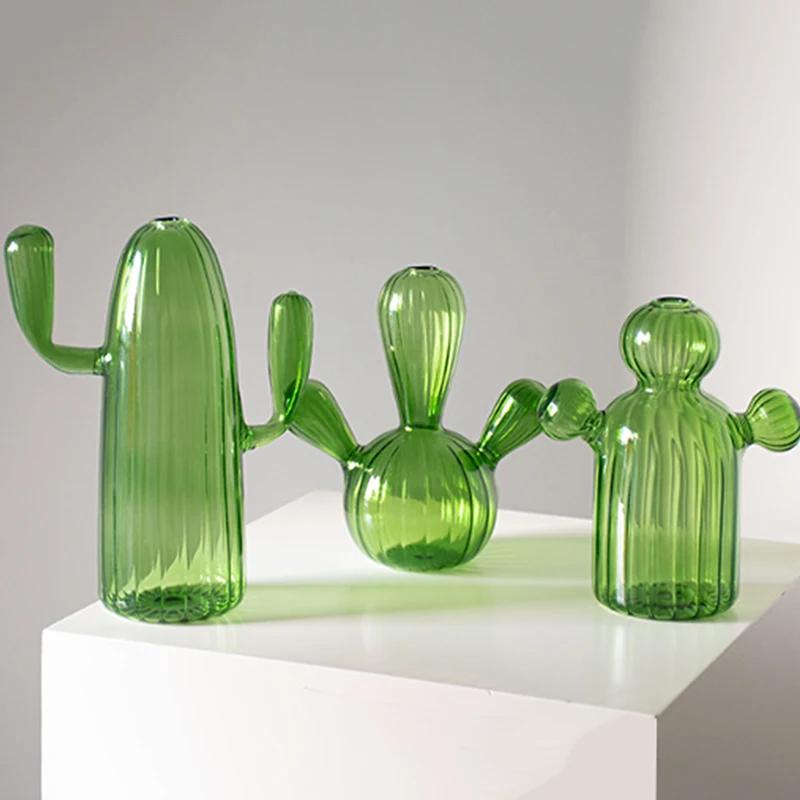 Colourful Glass Vase, Desktop Decorative Item, Cactus Vase, Plant Hydroponic Flower Pot, Living Room and Bedroom Decorative Item