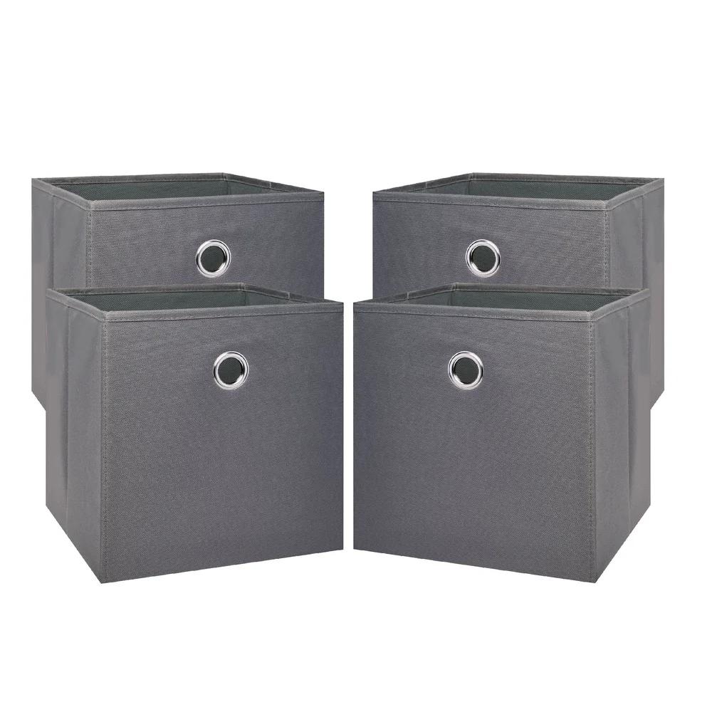 Collapsible Fabric Storage Bins 10.5in Cube Organizer 4 Pack Storage Solutions Clothes Toys Books with Carry Handles