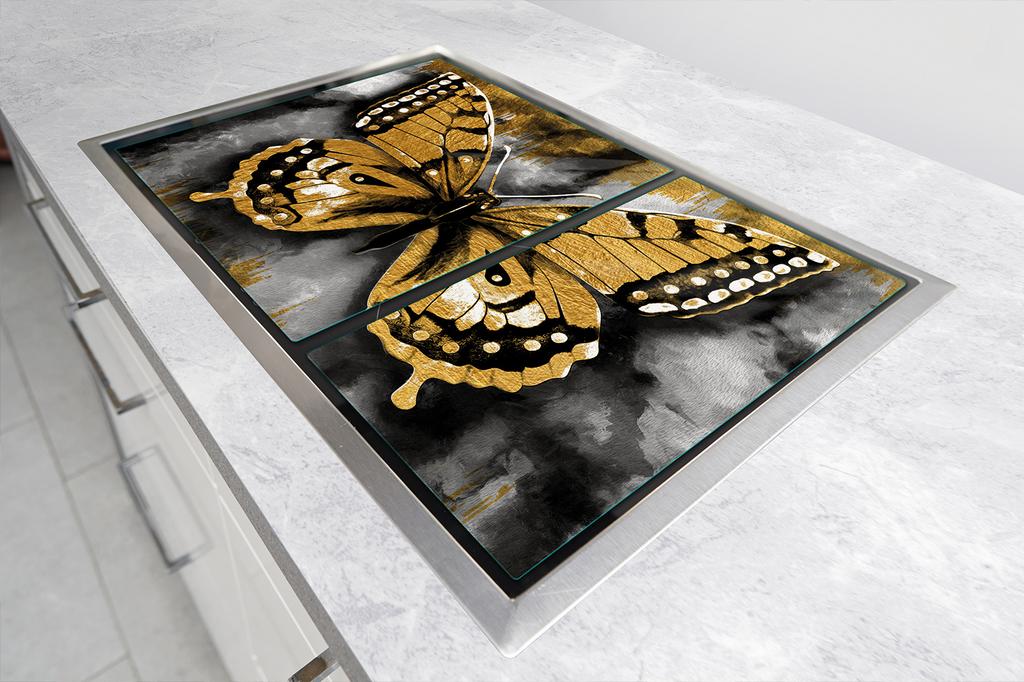 GLAS-KOCHFELD-SCHUTZPLATTE 75x52 SCHMETTERLING