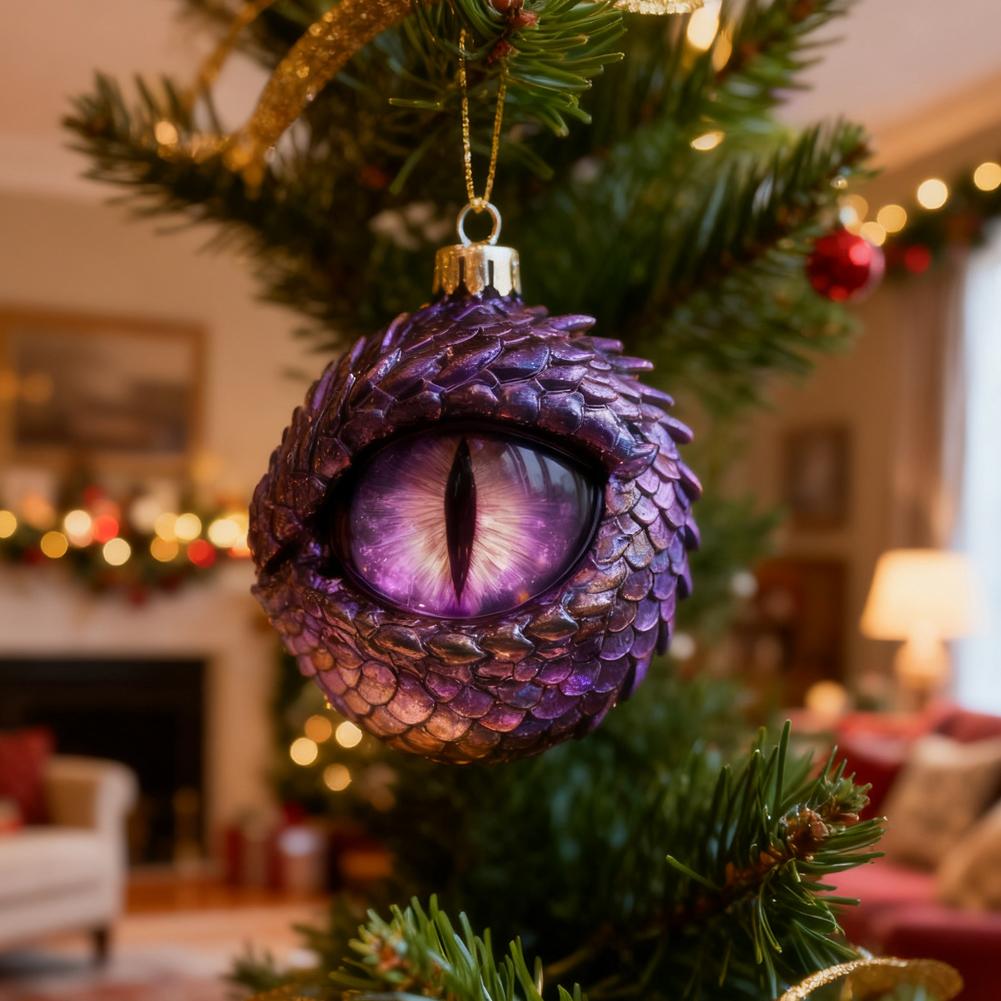 2D Dragon Eye Shaped Acrylic Christmas Ornament Dark Gift Christmas Festive Hanging Small Christmas Cookie Decoration Ornam Z9W8