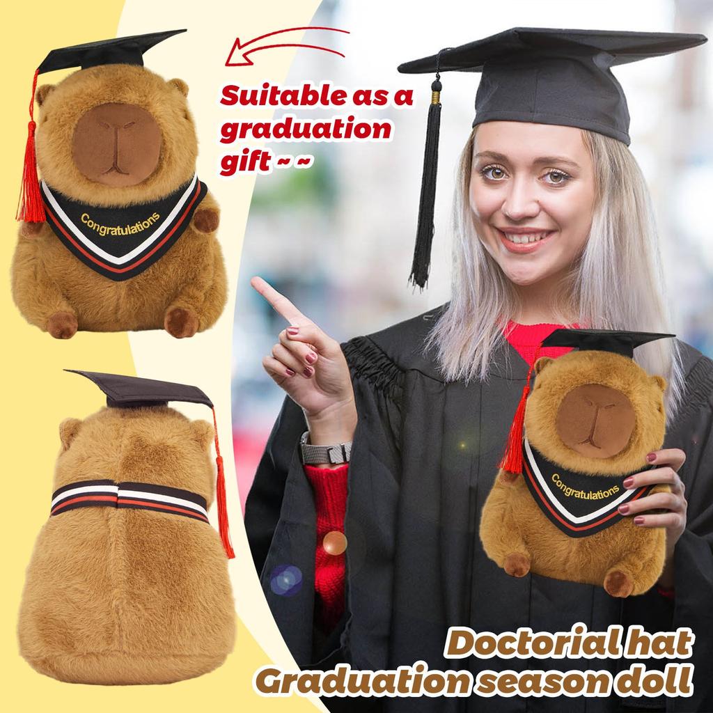 25cmDoctoral Hat Graduation Capy Guinea Pig Plush Toy
