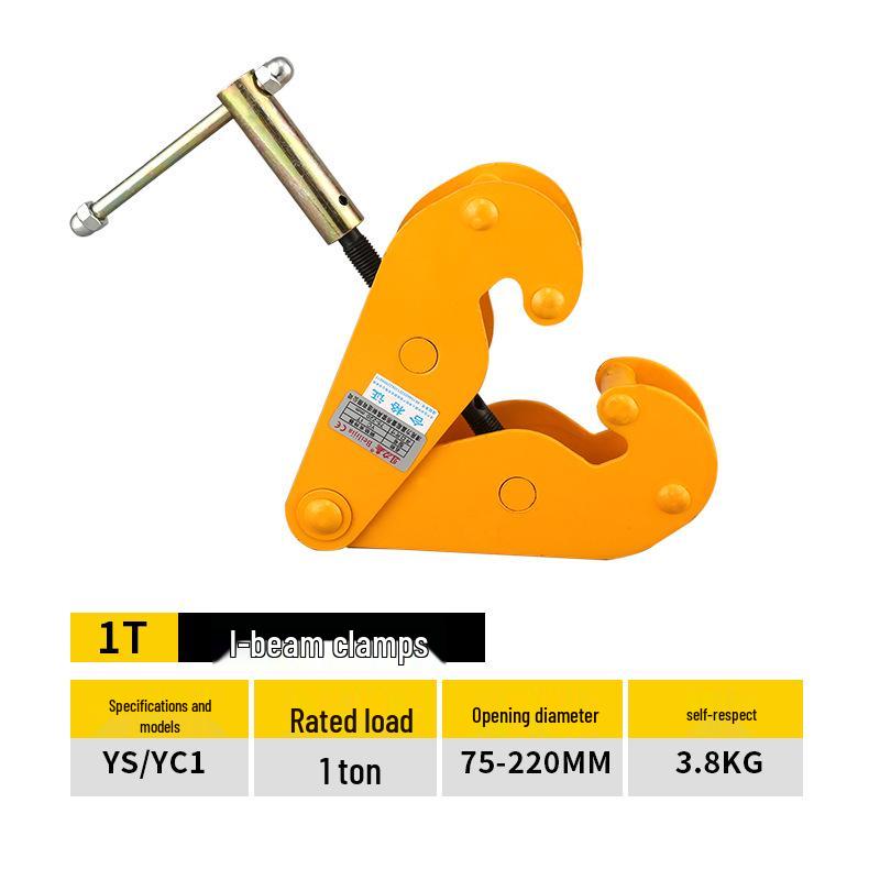 Lifting Clamp for Steel Plates and I-Beams, Vertical & Horizontal, 1 to 5 Ton Capacity